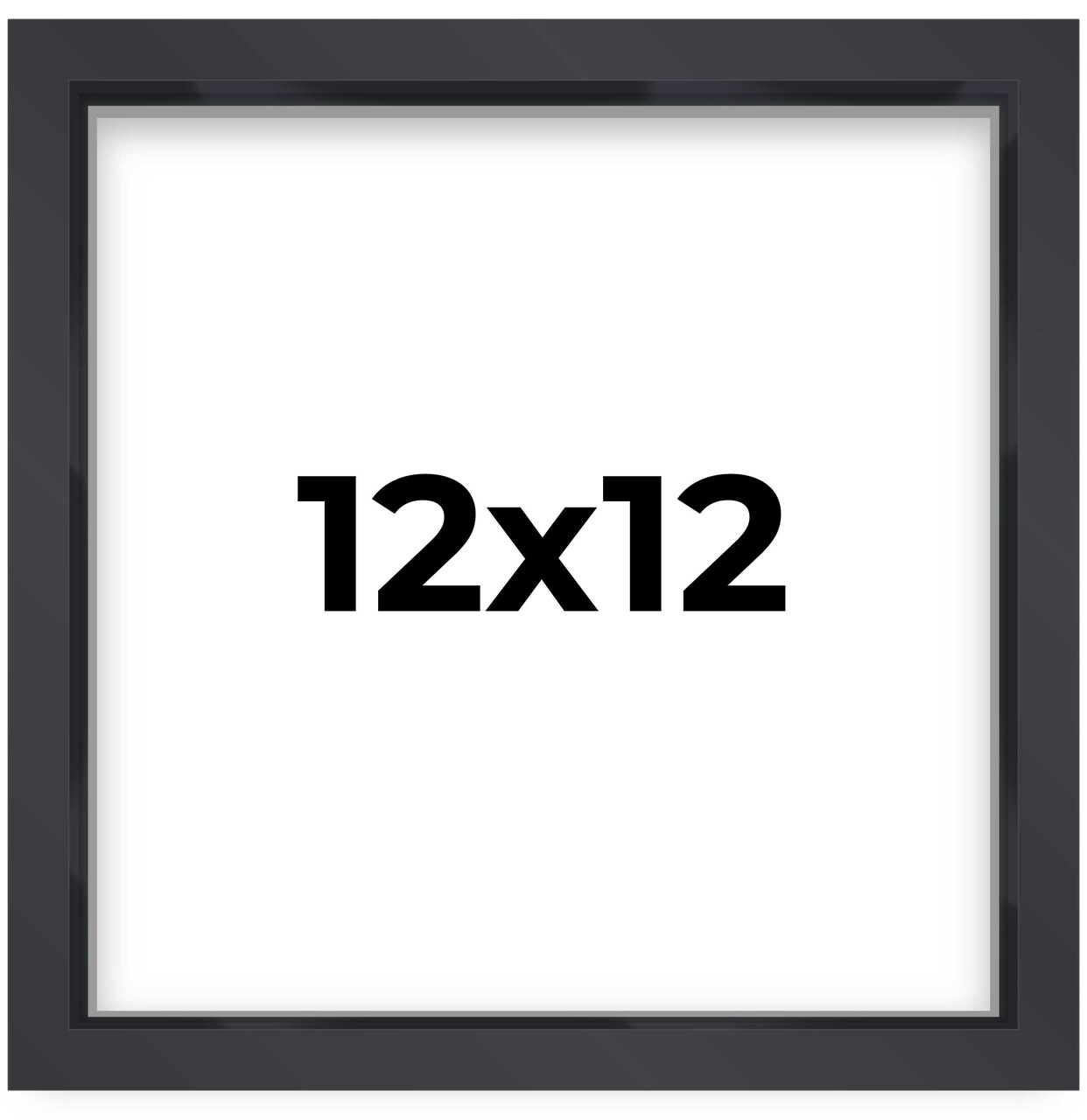Square Shadow Box 3/4" Depth Black Picture Frame - UV Acrylic, Backing, Hanging Hardware